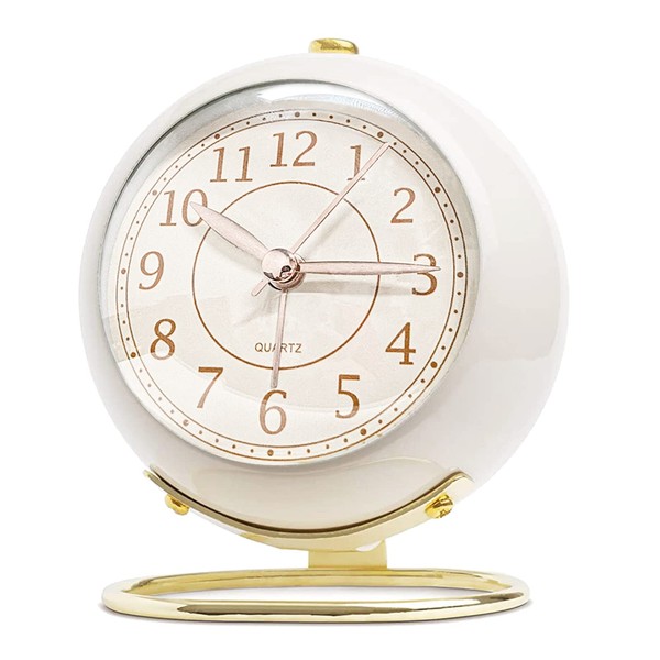 JUSTUP Reloj de mesa pequeño, clásico, silencioso, sin tictac, para