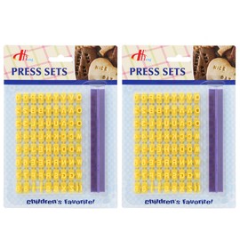 Tool Gadget Cookie Stamps, 2 Pack Number Alphabet Stamps for Cookie, Biscuit, Fondant