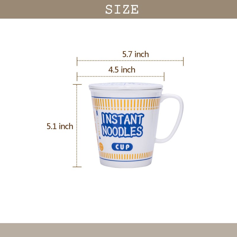 FYUEROPA Ceramic Noodle Bowl with Lid Instant Ramen Bowl with