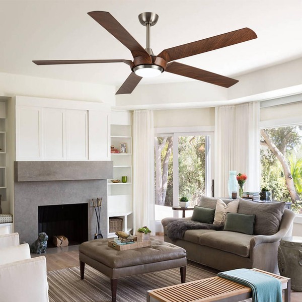 Vaczon 65" Gold Ceiling Fan with Light & Remote -
