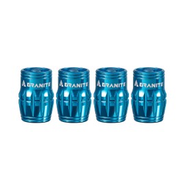 Granite Juicy Nipple Valve Cap with Valve Core Removing Function, Tire Valve Caps Dust Covers for Bikes and Vehicles, Durable Alloy Schrader Valve Cap, 4-Piece Set (Blue)