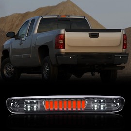 ALLGOOD LED 3rd Third Brake Light, Compatible with Chevy Silverado/GMC Sierra 2007-2013, High Mount Rear Stop Light Cargo Lamp, Smoky Lens Clear Housing Type I
