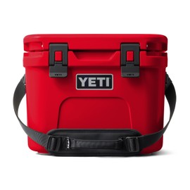 YETI Roadie 15 Hard Cooler with DoubleDuty Shoulder Strap, Rescue Red