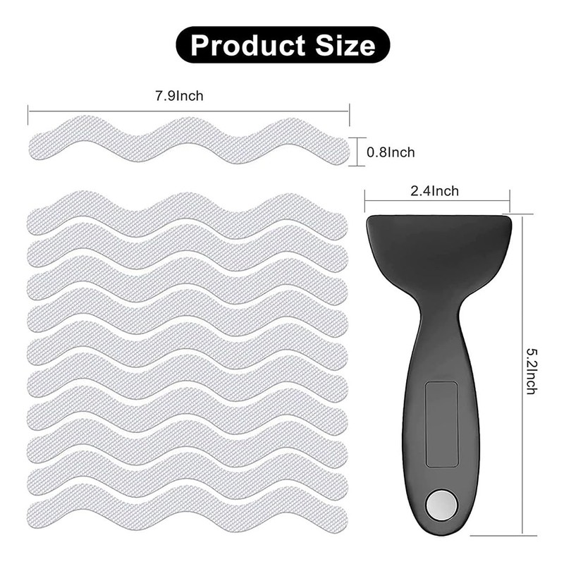 SIRLOMU Pack of 24 Non-Slip Bath Stickers (Clear)