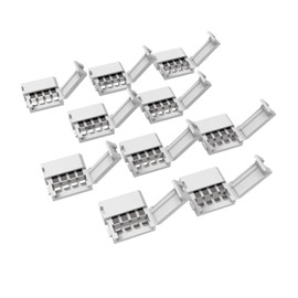 trooplex 4 Pin Connector 10 mm Pack of 10 LED Strip Connector 4-Pin Solderless 10-Piece RGB Connector Clip Connection Lightstrip Extension