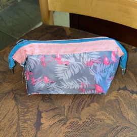 Unbranded NEW TRAVEL FLAMINGO BEACH MAKEUP COSMETIC BAG ZIPPER ORGANIZER POUCH NIP
