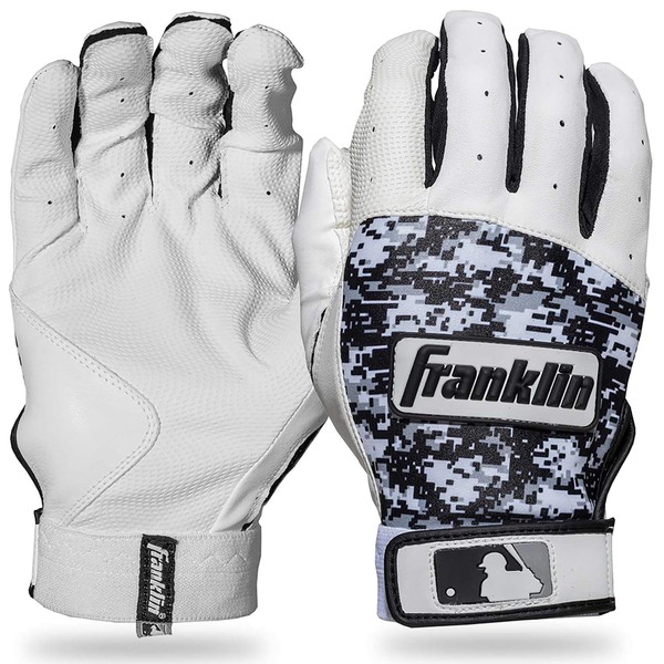 Franklin Sports MLB Digitek Baseball Batting Gloves - Gray/White/Black Digi - Adult X-Large