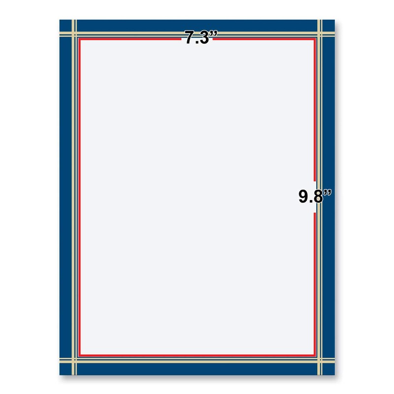 PaperDirect Regal Blue Opulence Border Paper, Royal Blue Outer Border