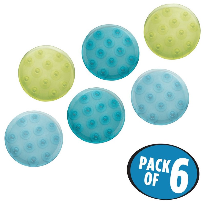 InterDesign Glee Bath Dots, Rain, Set of 6