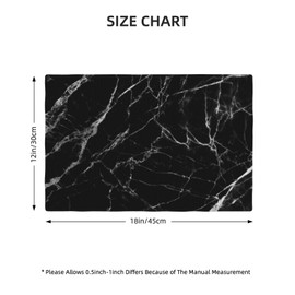 Fiokroo Black with White Marble Placemats Set of 6 Table Mats Table Tableware Place Mats with Non-Slip Heat-Resistant Washable for Dining Home Kitchen Party Indoor