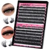 Calphdiar Fluffy Individual Eyelashes 80D+100D Thick Cluster Lashes Wispy Lashes