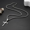Kakonia 925 Sterling Silver Cross Necklace for Men Women 3mm