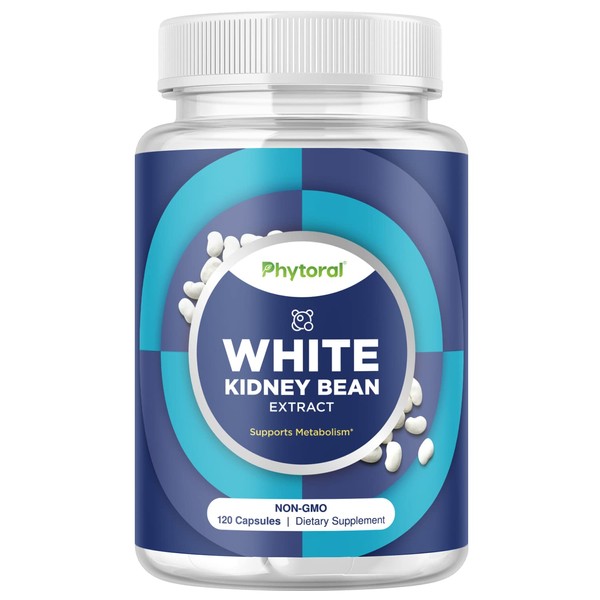 White Kidney Bean Extract Capsules - Ultra High Potency Optimized Extract for Enhanced Energy Digestion and AMPK Activation - Vegan Non-GMO Gluten Free Fiber and Antioxidant Rich Starch Inhibitor