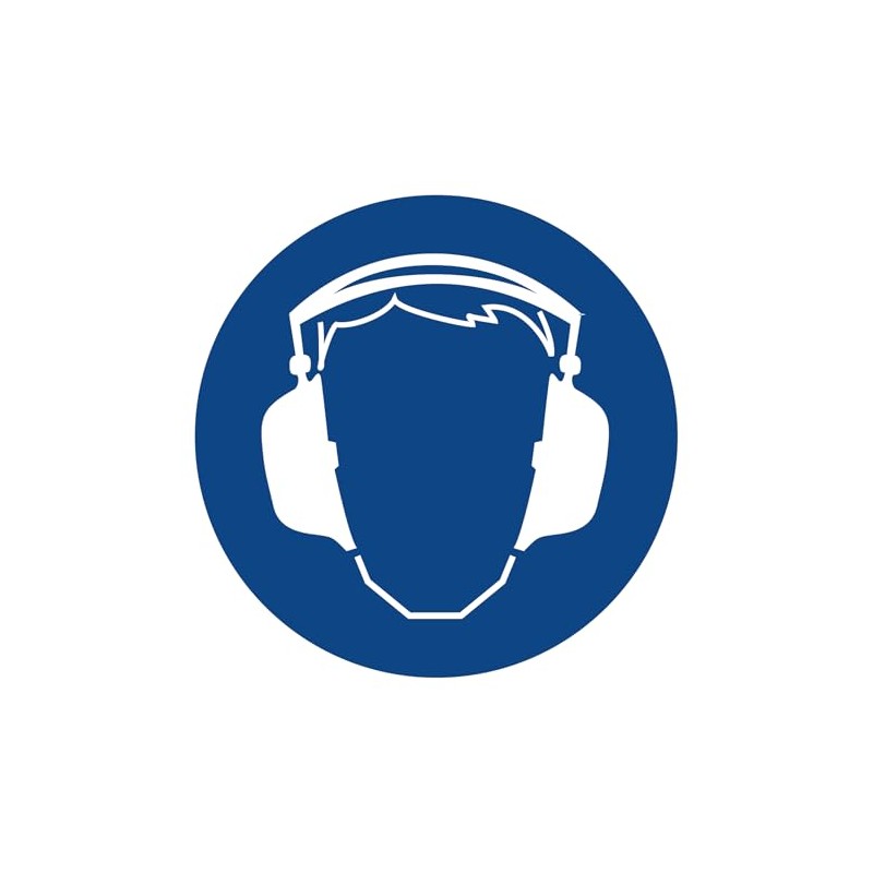 Use Hearing Protection Sticker Sign, Mandatory Sign As Per DIN