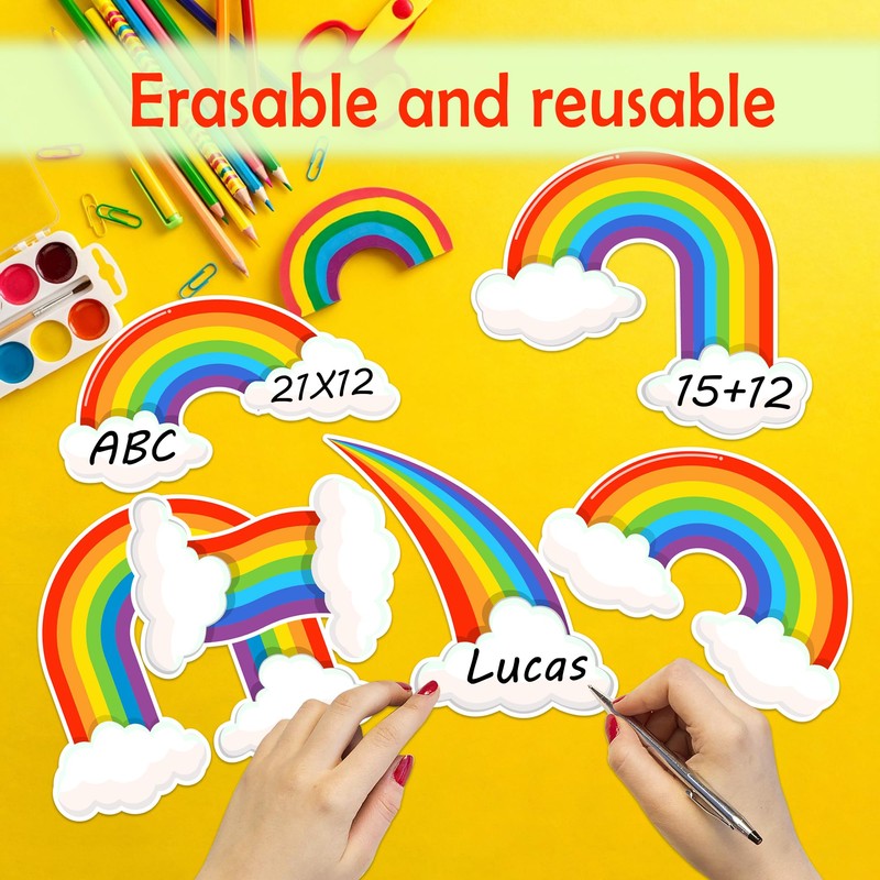 Wonmon 45 PCS Rainbow Cutouts for Bulletin Board Decoration, Cute