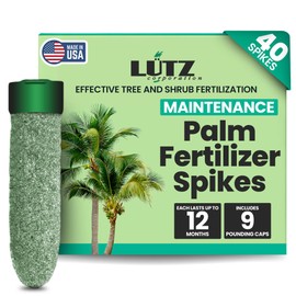 Lutz Corporation Maintenance Palm Tree Fertilizer Spikes, Plant Food Spikes - Easy Application, Treats Common Palm Deficiencies - Manganese, Magnesium, Potassium, Sulfur, Iron, & Copper- Pack of 40