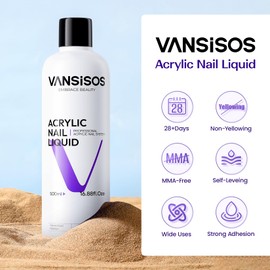 VANSISOS Monomer Acrylic Nail Liquid: 500ml EMA Monomer Nail Acrylic Liquid for Beginners and Professionals DIY Carving and Extension At Home Perfect for French Nails