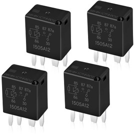 G8V-RH-1C7T-R-DC12 Power Relay Multi Purpose Relay Fuel Pump Relay Black Automotive Relay Automotive Replacement Electrical System Relays Electromechanical Relays, 5 Pin (4 Pieces)