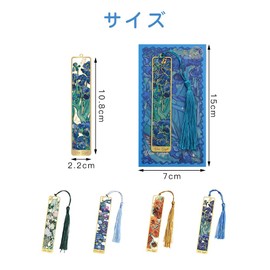 KUAIDHFK Blossom Bookmark Bookmark Set of 4 Metal Bookmark Set Elegant Oil Painting Theme Fashionable Glamorous Gold Hollow Trim with Tassels Bookpage Marker Student Teacher Reading Student Friends