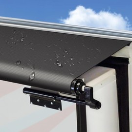 Xenjum RV Slide Out Awning Fabric Replacement - Universal and Weather Resistant Slide Topper Canopy for 5th Wheel RVs, Motorhomes, and Trailers (300' Fabric Only, Black)