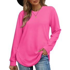 OFEEFAN Tops for Women 2023 Trendy Back To School Clothes for Teen Girls Pink Outfits M