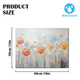 DEORAIO Dandelion Canvas Wall Decor Floral Painting White Bloosom Artwork for Living Room Bedroom Bathroom Home Office Decor Framed Ready to Hang 12x16 inches