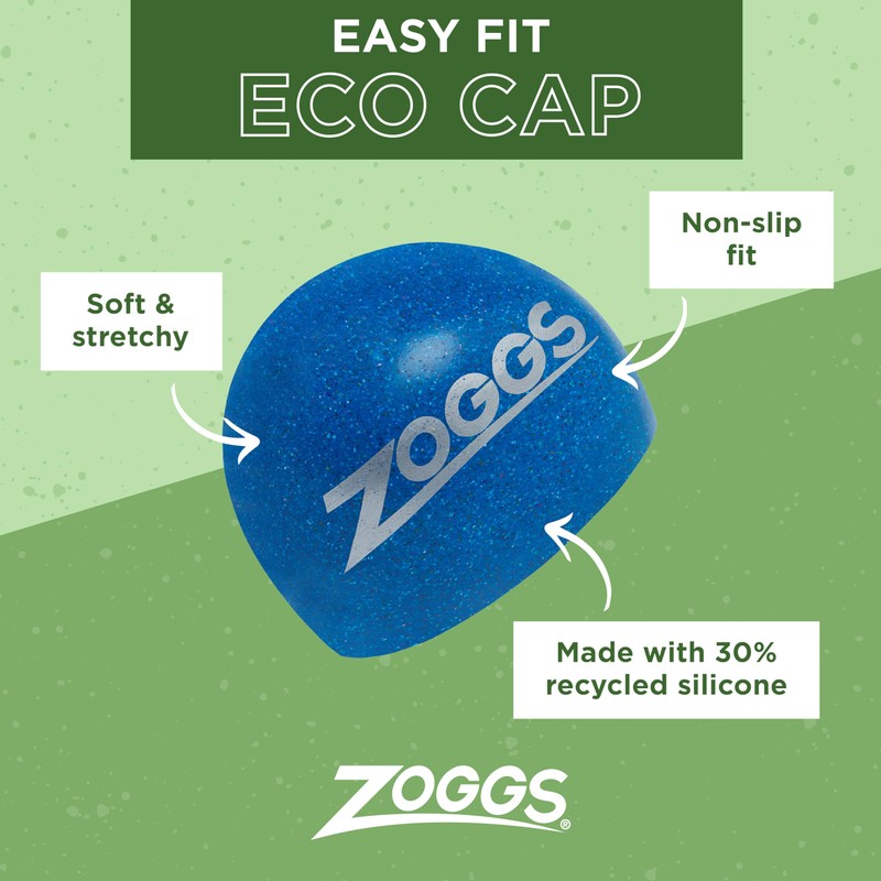 Zoggs Easy Fit Eco Cap Swimming Cap Blue Adult