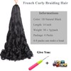 Viovian Black French Curl Braiding Hair 14 Inch 6 Packs