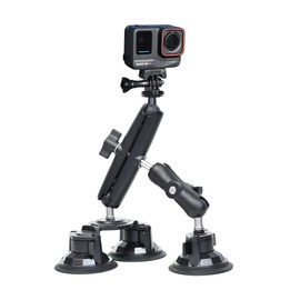 Fotoleey Camera Outside Triple Scution Car Mount Compatible with Insta360 X5, X4, X3, x2, Ace Pro 2, Go 3s, Go Pro Hero 13