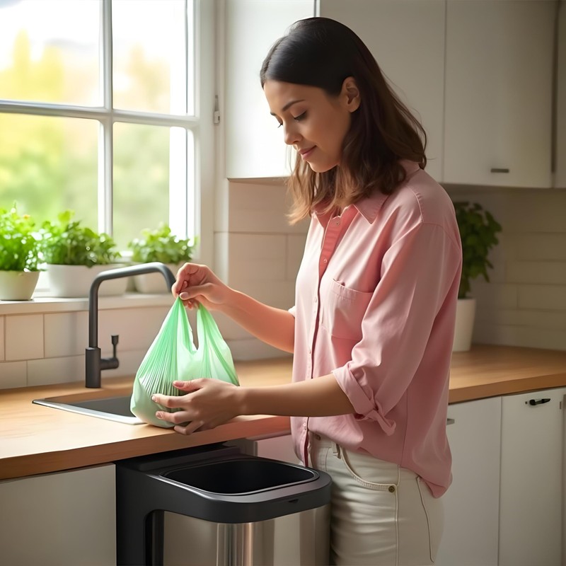 2.6 Gallon Compostable Food Scrap Bags - Handle Tie |