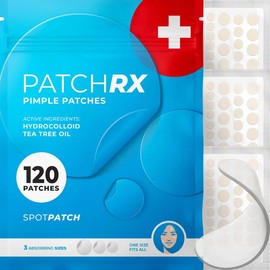 PatchRx Pimple Patches for Acne – Hydrocolloid Spot Treatment with Hydrocolloid, Tea Tree Oil & Salicylic Acid – Acne Patches for Face, Zit Stickers for All Skin Types, Fast Healing Blemish Dots:_Salicylic 120 pk