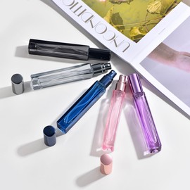 Yikimyfo Glass Refillable Perfume Bottle, 5 Pcs 10ml/0.34oz Travel Perfume Atomizer Fine Mist Spray Bottles Small Cologne Sprayer Leak-proof Perfume Bottles Empty Perfume Container with Tool