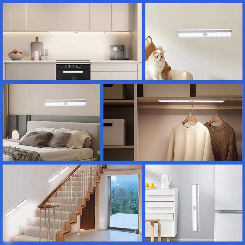 SIXDEFLY Led Motion Sensor Closet Lights 6 Pack, Wireless Under