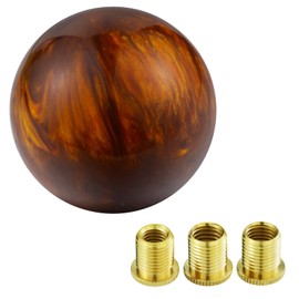 Arenbel Car Gear Shifter Lever Knob Polished Ball Shift Stick Handle Replacement Fit Most Manual Auto Vehicles, Brown