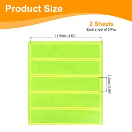 MECCANIXITY Reflective Stickers, Waterproof Adhesive Night Warning Sticker 4.5" x 1" High Visibility Safety Reflector Tape Strips for Backpacks Bikes Helmets (Fluorescent Yellow, Pack of 2)