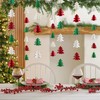 3PCS Christmas Decorations Garland 3D Glitter Christmas Tree Paper Streamers