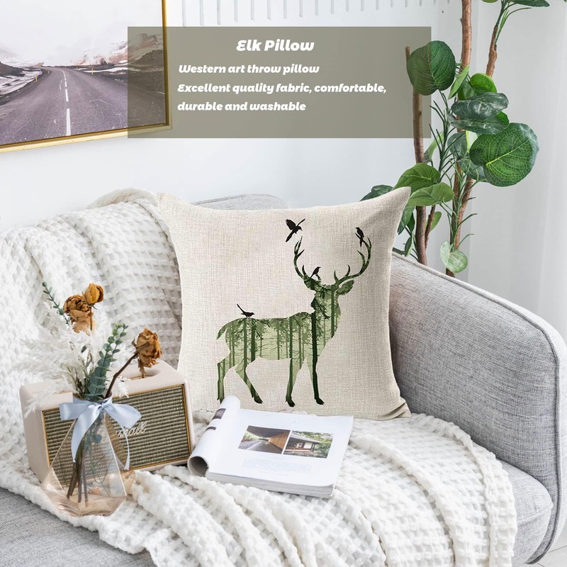 2 PCS Simple Deer Pillow Case Sofa Bed Home Decor