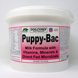 Dogzymes Puppy-Bac Milk Replacer formulated with The Proper ratios of Protein, Fat and nutrients for Growing Puppies (4 Pound)