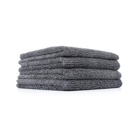 The Rag Company - Mini-Miner - Professional Metal Polishing Microfiber Towels for Cars, Safe on High-End Wheels and Soft Metals, 70/30 Blend, Dual-Pile, 365gsm, 10in x 10in, Grey (4-Pack)