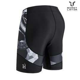 HUGE SPORTS Men's Splice Swimming Shorts Compression Jammer Long Wild Series, Cobra