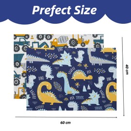 Children's Cushion Cover 40 x 60 cm - Pack of 2 Organic Cotton Pillowcase - Baby Toddler Pillow Covers for Prams - Baby Pillow Cover with Envelope Closure