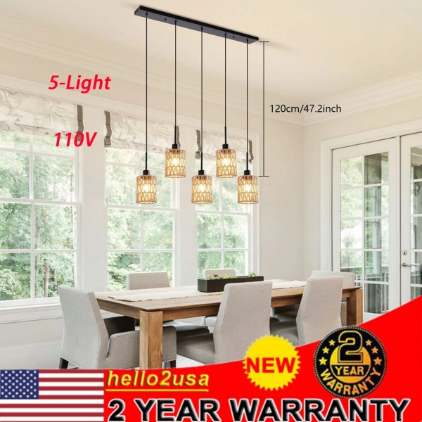 Unbranded 5-Light Pendant Light Height Adjustable Hanging Ceiling Light Fixture