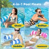 8 Pack Pool Floats Adult Size,Multi-Purpose 4-in-1 Inflatable Hammock Toys
