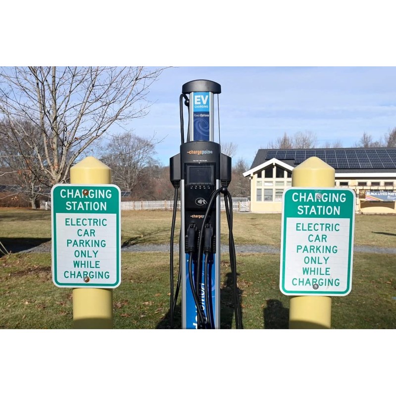 EV Charging Station Sign,Electric Vehicle Parking Only While Charging Sign-9x12Inches