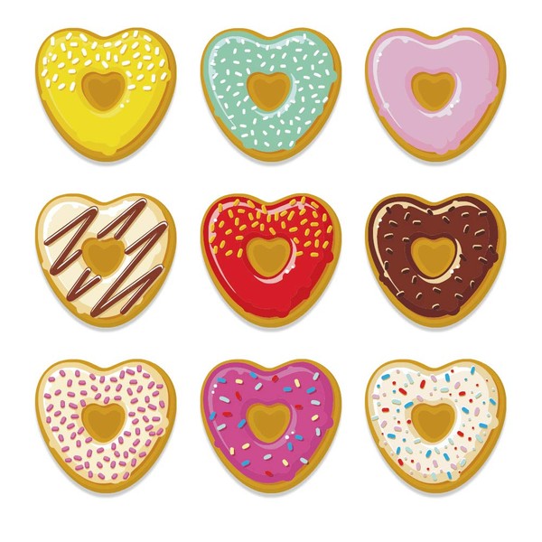 WaaHome 207pcs Donuts Heart Stickers Valentines Stickers for Kids School Classroom Teacher Reward Party Decor Scrapbooking Supplies