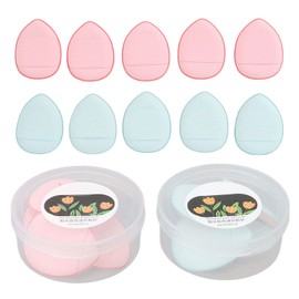 Paquete de 10 Esponjas de Maquillaje para Dedos, Mini Licuadora de Belleza, Almohadillas de Maquillaje para Ojos, Suaves Y Elásticas, para Base de Maquillaje, Corrector, Crema BB