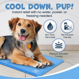 PET ADORE Dog Cooling Mat – Soft Thick Foam Supportive Gel Self Cooling Pad for Dogs & Cats in Summer. Durable Anti-Scratch 450 Micron Oxford Fabric (40cm x 30cm)