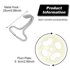 Aierxuan Original Accessories for Car Seat Covers,16 Pcs Plastic Chucks, 6Pcs Metal Hooks,Locking Clip Fixed Fastener Buckle for Car Seat Replacements