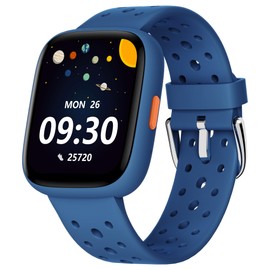 BIGGERFIVE Smart Watch for Kids No APP No Phone Needed, 1.8" Fitness Tracker Watch Pedometer, Heart Rate, Sleep Monitor, IP68 Waterproof, Step Counter, Puzzle Games for Girls Boys Teens 5-16, Blue