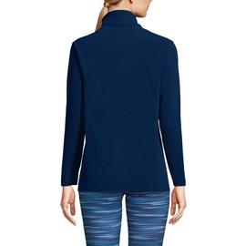 Lands' End Sudadera de forro polar con cremallera para mujer, Azul Marino Profundo, S